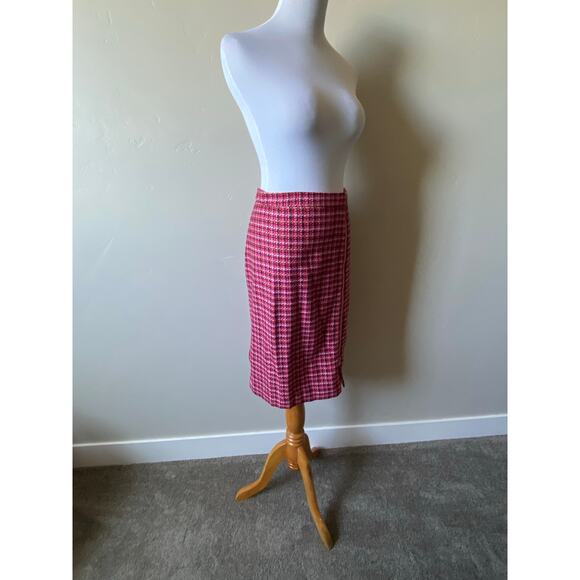 NWT Talbots Pink/Red Wool Blend Zippered Pencil Skirt- Women's Size 10 - Picture 2 of 11